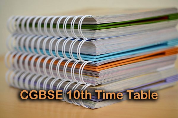 CGBSE 10th Time Table