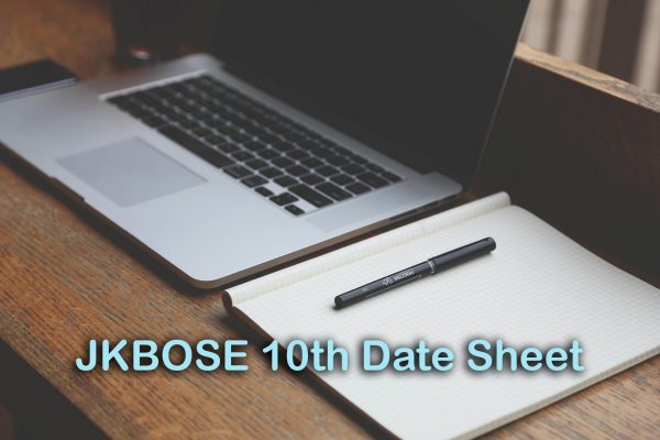 JKBOSE 10th Date Sheet
