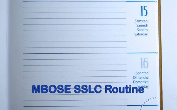 MBOSE SSLC Routine