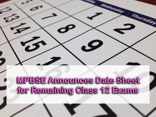 MPBSE Announces Date Sheet for Remaining Class 12 Exams