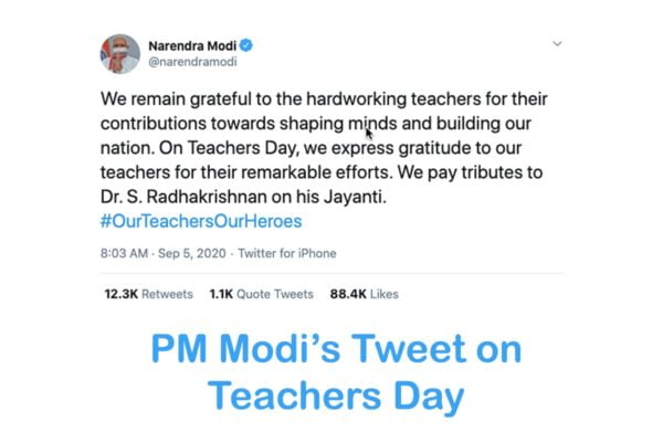 PM Modi's Tweet on Teachers Day 2020