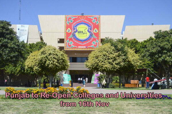 Punjab to Re-Open Colleges and Universities from 16th Nov